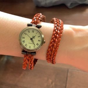 Strappy orange Boho watch